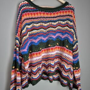 Striped Crochet Sweater